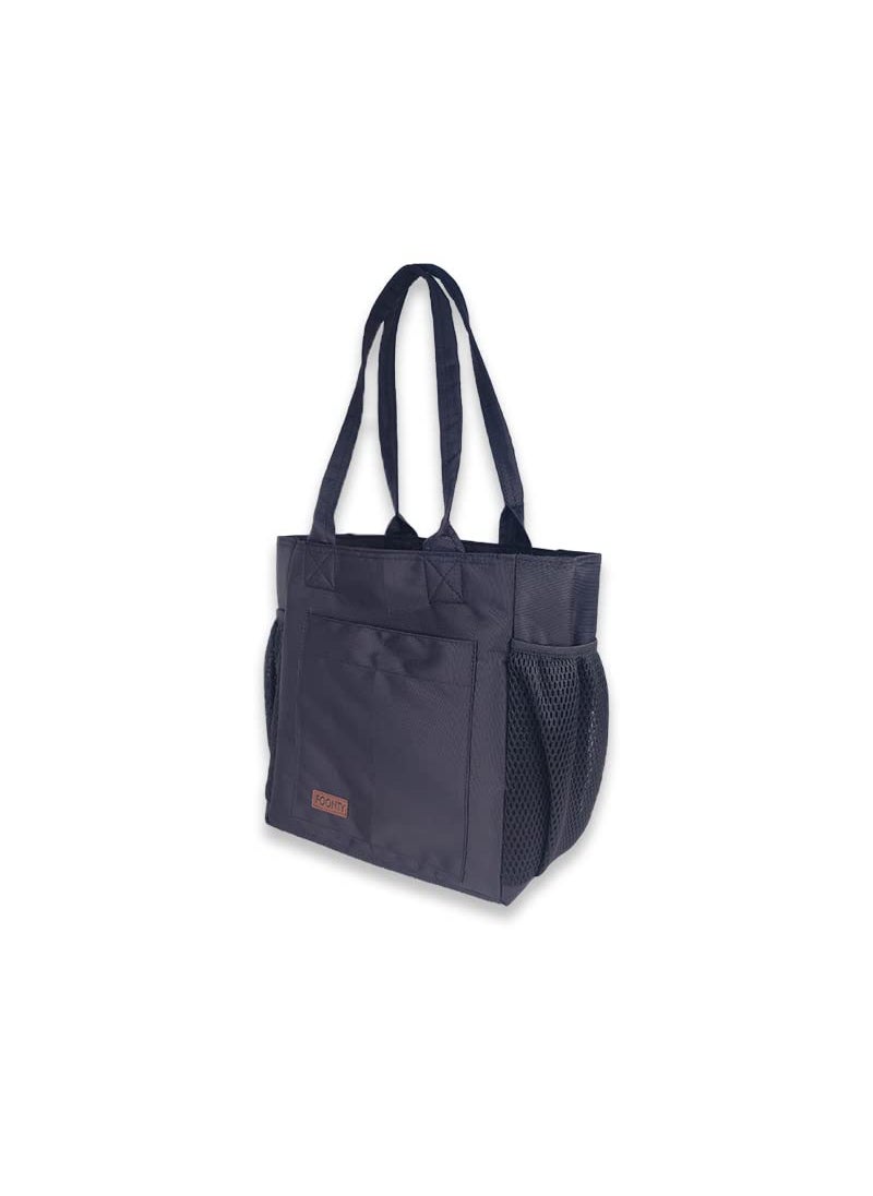 FOONTY Lunch Bag for Men and Women Wide Open Lunch Tote for Office Picnic and GroceryFFFLB9024ABlack