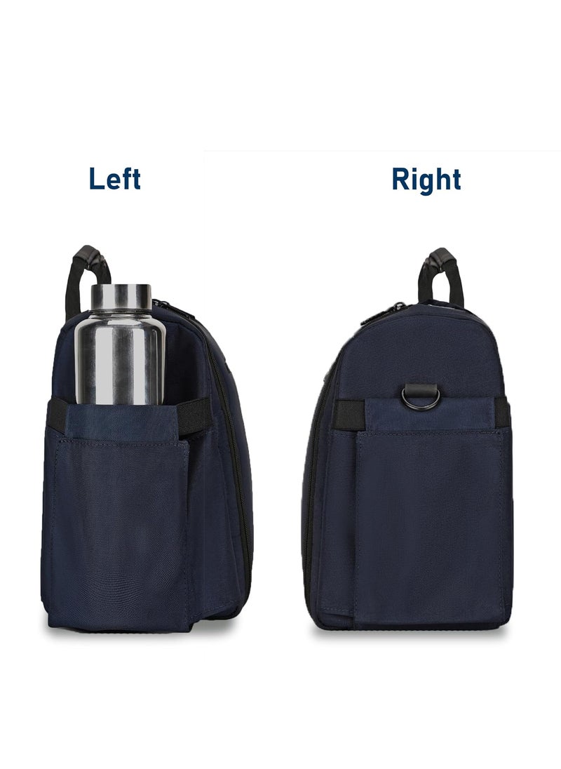Carriall Navy Meal BagTiffin Bag for Office College School Picnic Reusable WaterResistant Lunch Box Cover Bag Only 8L Capacity Storage Gifting for MenWomen Kids BoysGirls