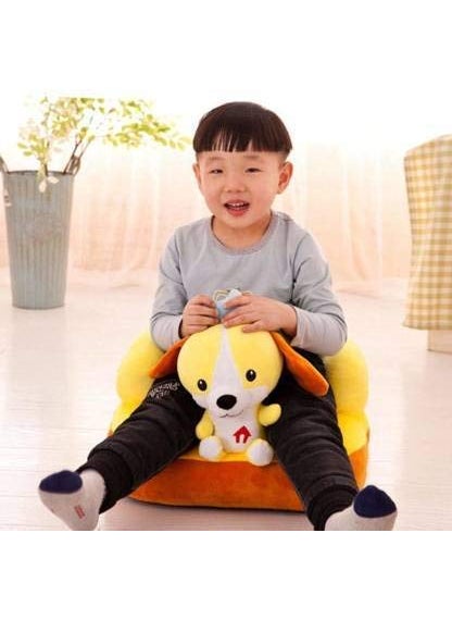 VAISHNO Baby Soft Sofa Seat Dog Design Sofa Seat Rocking Chair Plush Cushion and Chair for Baby Kids Baby Girl Babies and ChildrenYellow