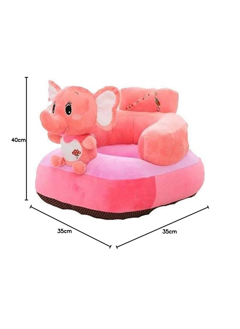 VAISHNO Baby Sofa Seat Elephant Design Sofa Seat Chair Plush Cushion and Chair Cotton for Baby Kids Baby Girl Babies and Children Pink Color