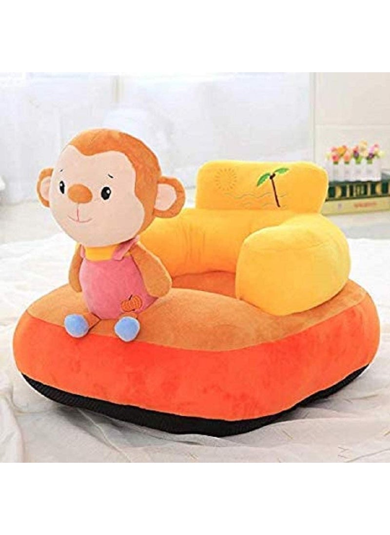 AVS Monkey Pattern Baby Sofa Cum Chair for Kids Comfort Orange