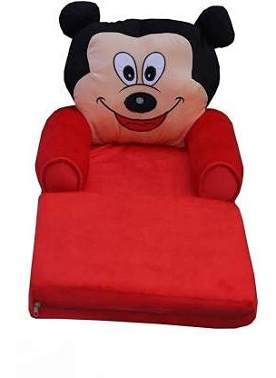 OMAJA HOME Mickey Sofa Cum Bed Shape Imported Soft Toy Chairseat for Baby SittingSoft Toy Chair for Kids Red Colour