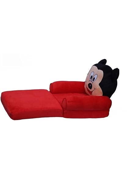 OMAJA HOME Mickey Sofa Cum Bed Shape Imported Soft Toy Chairseat for Baby SittingSoft Toy Chair for Kids Red Colour