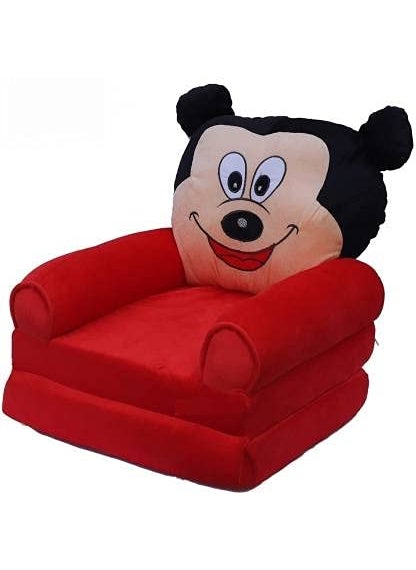 OMAJA HOME Mickey Sofa Cum Bed Shape Imported Soft Toy Chairseat for Baby SittingSoft Toy Chair for Kids Red Colour