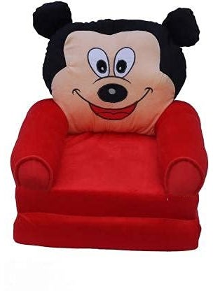 OMAJA HOME Mickey Sofa Cum Bed Shape Imported Soft Toy Chairseat for Baby SittingSoft Toy Chair for Kids Red Colour