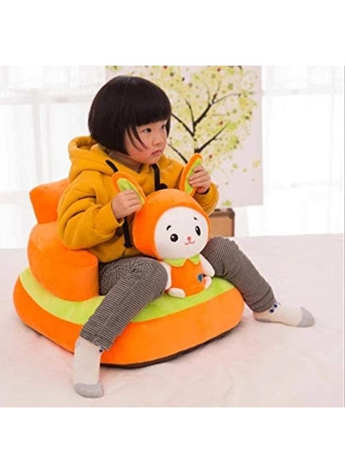 RVA Baby Soft Plush Cushion Baby Sofa Seat Or Rocking Chair for KidsUse for Baby 0 to 2 YearsMade in India Orange Rabbit Design