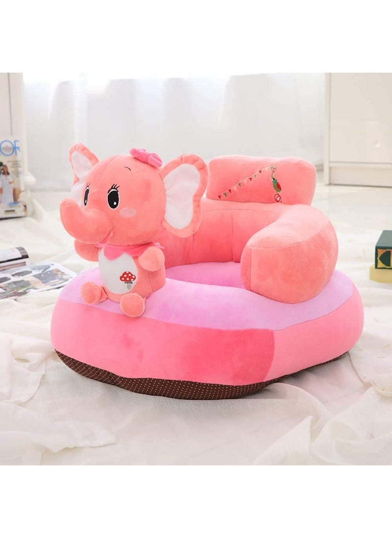 RVA Baby Soft Plush Cushion Baby Sofa Seat Or Rocking Chair for KidsUse for Baby 0 to 2 YearsMade in India Pink Elephant Design