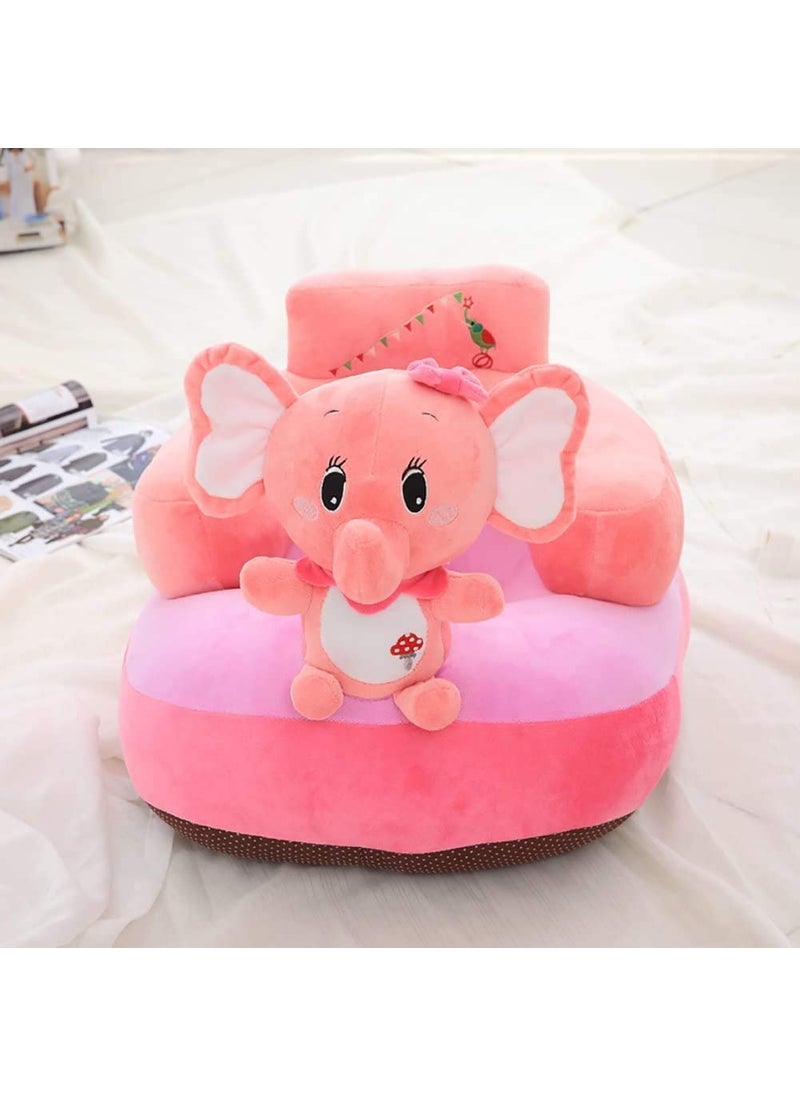 RVA Baby Soft Plush Cushion Baby Sofa Seat Or Rocking Chair for KidsUse for Baby 0 to 2 YearsMade in India Pink Elephant Design