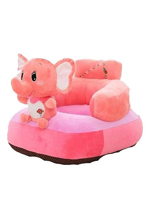 RVA Baby Soft Plush Cushion Baby Sofa Seat Or Rocking Chair for KidsUse for Baby 0 to 2 YearsMade in India Pink Elephant Design
