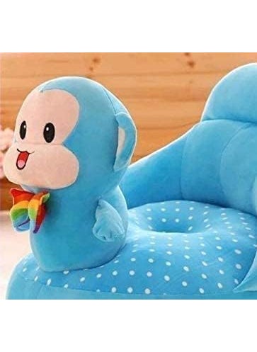 KIZDY Baby Soft Plush Cushion Baby Soft Plush Cushion Baby Sofa Seat Or Rocking Chair for Kids Toddlers Monkey Shape Blue Training Seat Baby Safety Sofa Dining Chair Use for Baby 0 to 3 Years