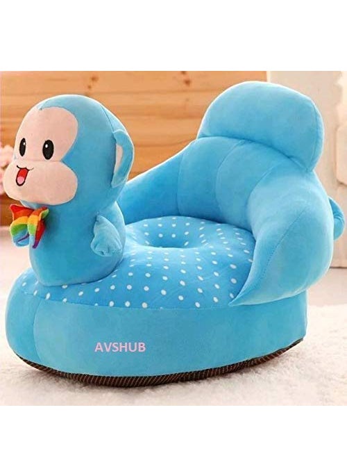 KIZDY Baby Soft Plush Cushion Baby Soft Plush Cushion Baby Sofa Seat Or Rocking Chair for Kids Toddlers Monkey Shape Blue Training Seat Baby Safety Sofa Dining Chair Use for Baby 0 to 3 Years