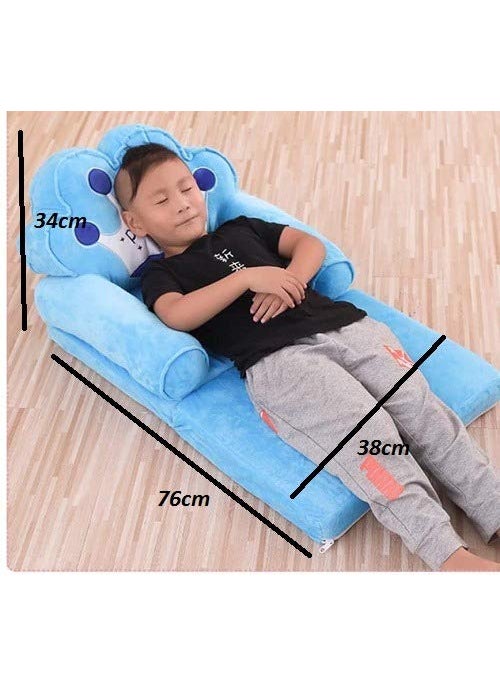 AVS Baby Sofa Cum Bed and Chair for Kids Comfort Baby Supporting Seat Soft Plush Cushion and Chair for Kids Blue Cotton