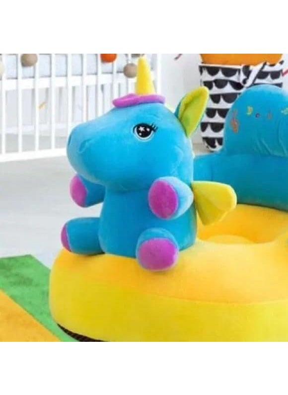 OMAJA HOME Baby Soft Plush Cushion Baby Sofa Seat Or Rocking Chair for KidsUse for Baby 0 to 2 YearsYellowBlue