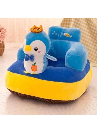 Vaishno Baby Sofa Seat Chair Soft and Rocking Chair Baby Penguin Design Baby Supporting Seat Soft Plush Cushion Sofa and Chair for KidsBaby for 3 Months to 3 Years Blue