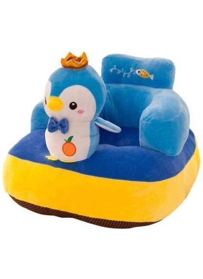 RVA Penguin Shape Baby Supporting Seat Soft Plush Cushion and Chair for BabyKids Blue
