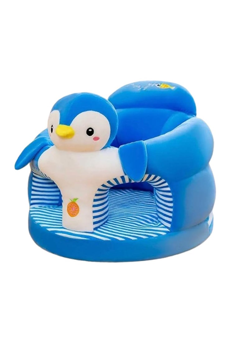 Vedartah Plush Soft Baby Sofa Seat Toddlers Sitting Sofa Chair Upto 2 Years Penguin Blue