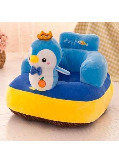 Vaishno Baby Soft Toy Cotton Stylish Penguin Shape Baby Supporting Seat Soft Plush Cushion and Chair for Kids Baby Blue Color