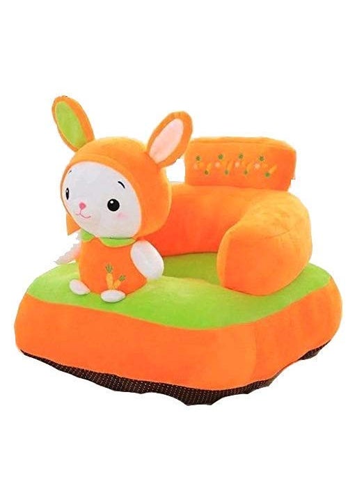 RVA Rabbit Shape Baby Sofa and Supporting Cushion Soft Plush Cushion Supporting Baby Sofa Seat Baby Sitting Rocking Chair for Babies Kids OrangeGreen Pack of 1