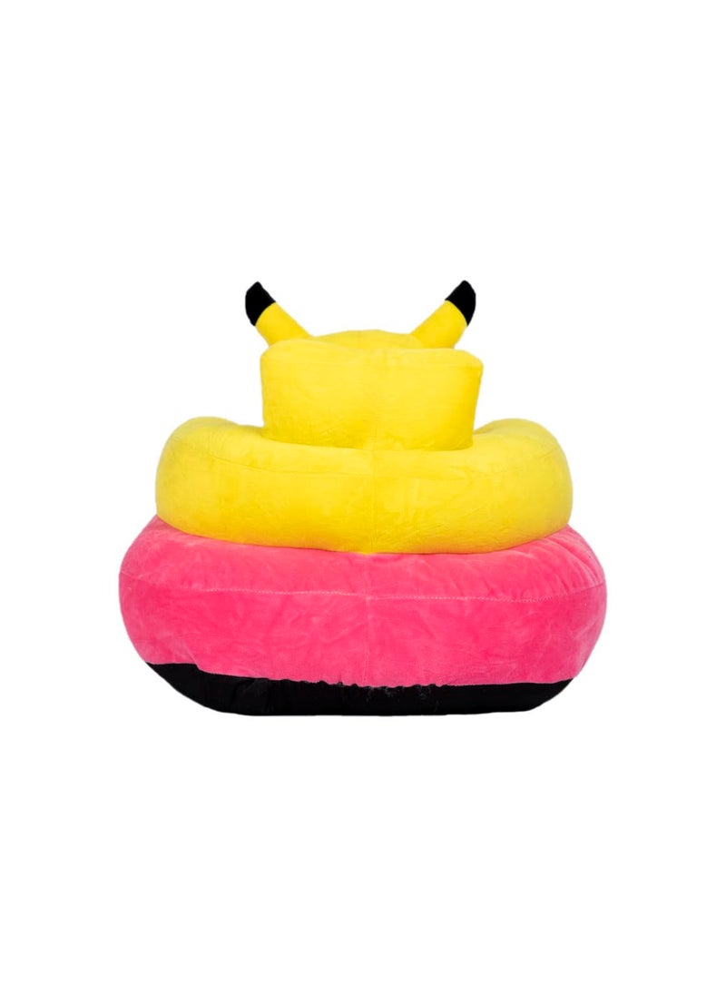 AVS Baby Cushion Sofa Seat Or Rocking Chair for Baby Supporting Seat Soft Plush Cushion Sofa and Chair for KidsBaby for 3 Months to 3 Years for Lovely Child Playing Toys Yellow Pikachoo