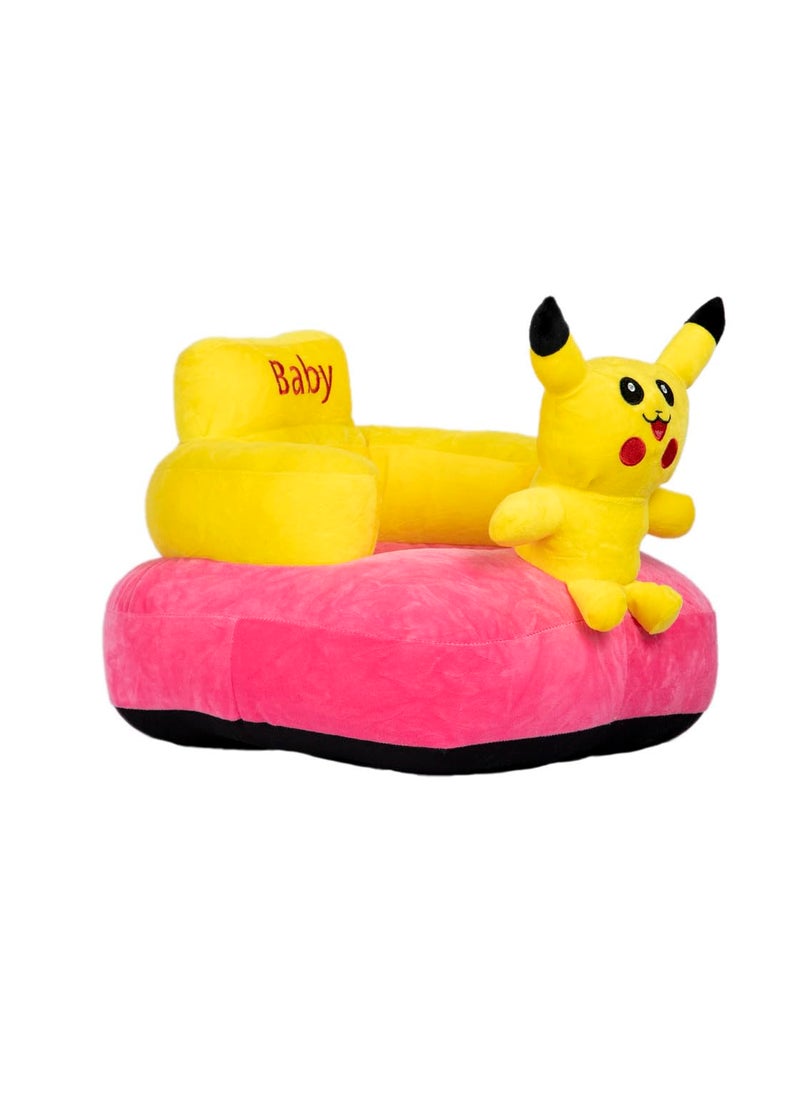 AVS Baby Cushion Sofa Seat Or Rocking Chair for Baby Supporting Seat Soft Plush Cushion Sofa and Chair for KidsBaby for 3 Months to 3 Years for Lovely Child Playing Toys Yellow Pikachoo