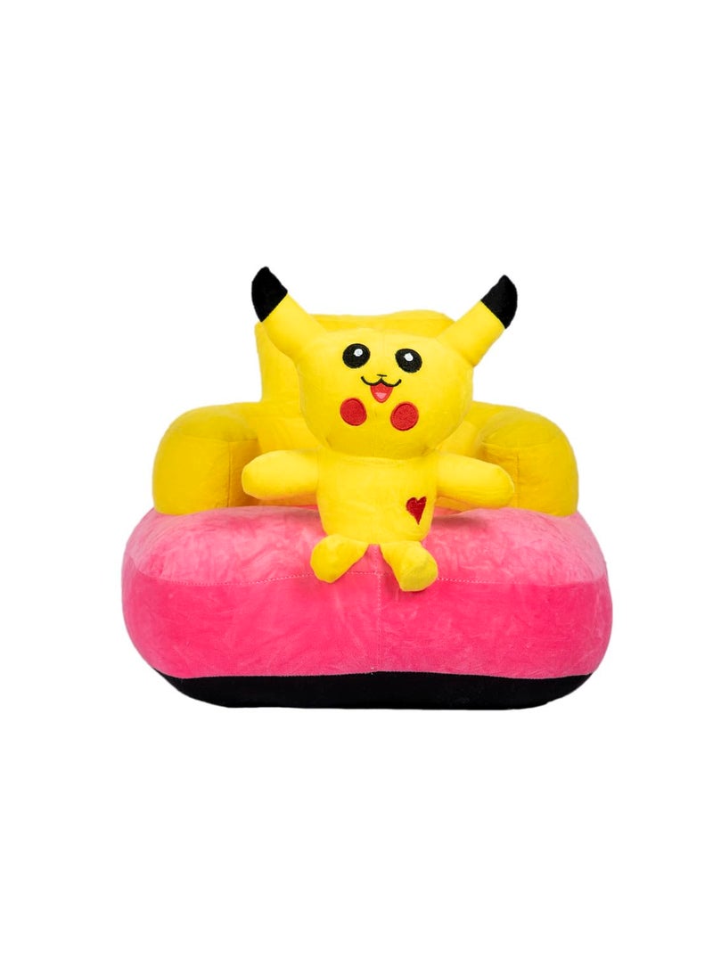 AVS Baby Cushion Sofa Seat Or Rocking Chair for Baby Supporting Seat Soft Plush Cushion Sofa and Chair for KidsBaby for 3 Months to 3 Years for Lovely Child Playing Toys Yellow Pikachoo