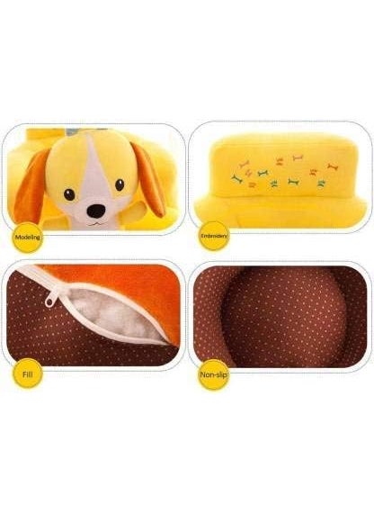 KIZDY Baby Soft Plush Cushion Baby Sofa Seat Or Rocking Chair for Kids Toddlers Dog Shape Training Seat Baby Safety Sofa Dining Chair Use for Baby 0 to 3 Years