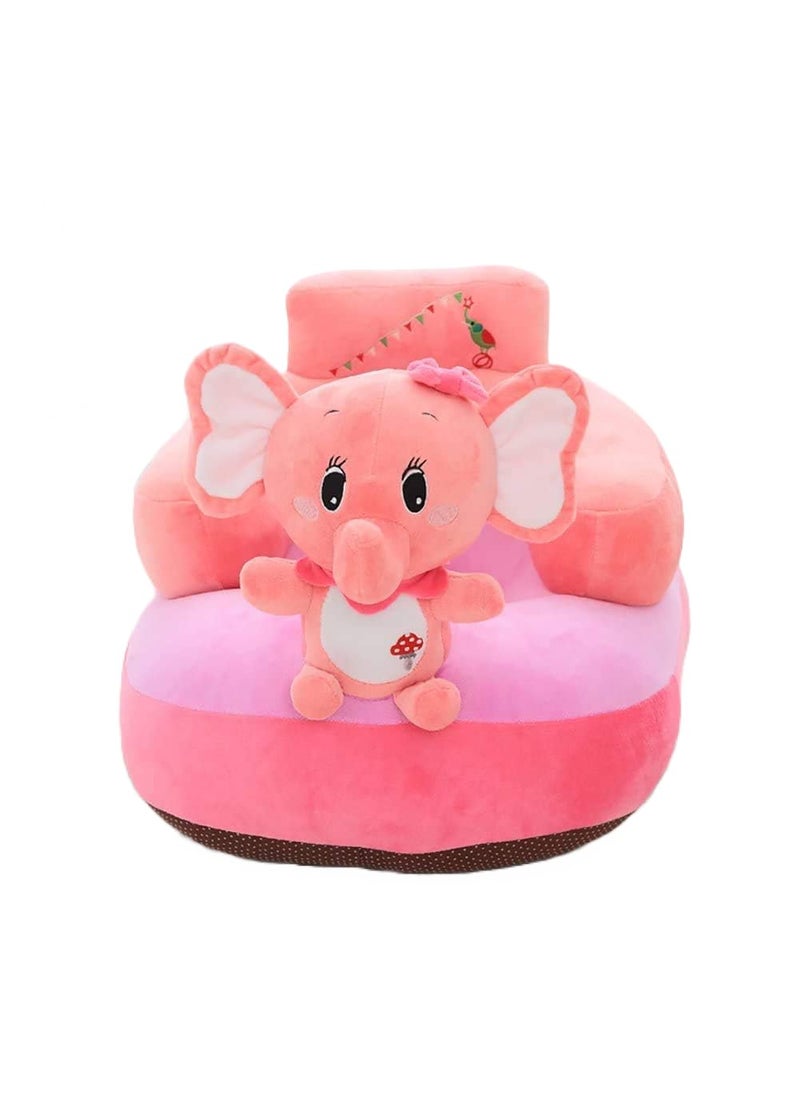Hbaby Elephant Shape Soft Plush Cushion Sofa SeatRocking Chair for Kids Pink