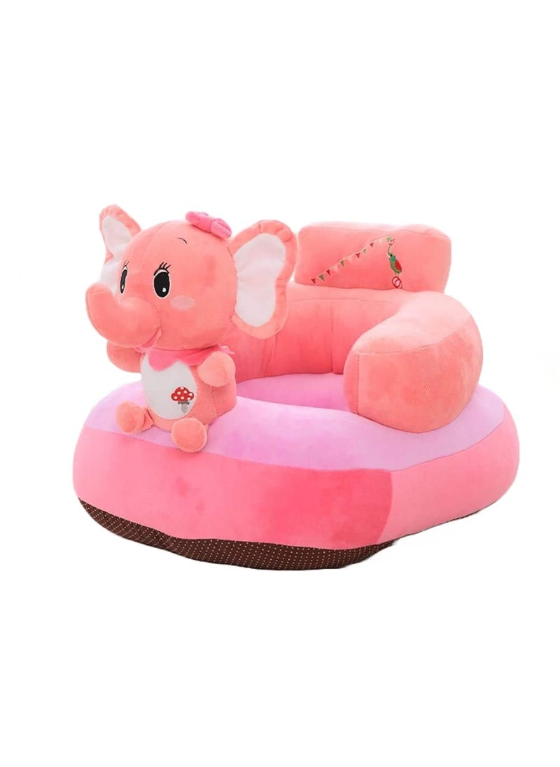 Hbaby Elephant Shape Soft Plush Cushion Sofa SeatRocking Chair for Kids Pink