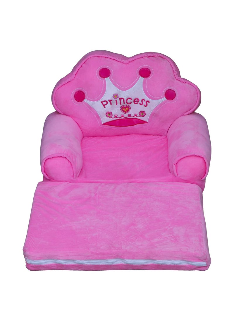 Niyanta Kids Foldable Cartoon Princess Sofa Cum Bed Small Baby Sofa Chair for Room Decoration Gift Purpose 05 Years Pink