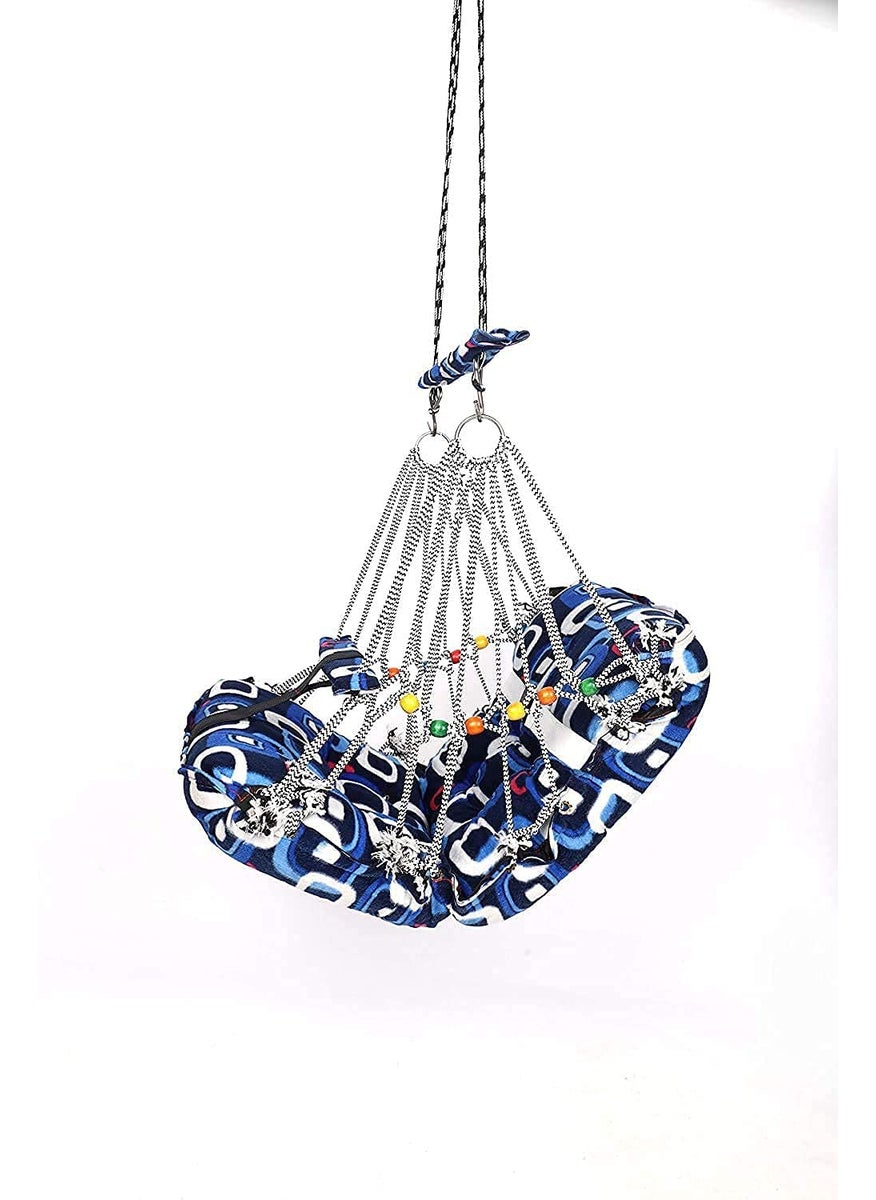 ZHASK Khel Khilona Swing for Kids Babys Folding and Washable 13 Years with Safety Belt Garden Jhula for Indoor OutdoorLight Blue