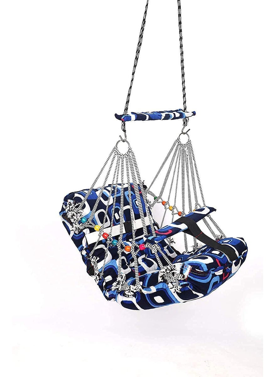 ZHASK Khel Khilona Swing for Kids Babys Folding and Washable 13 Years with Safety Belt Garden Jhula for Indoor OutdoorLight Blue