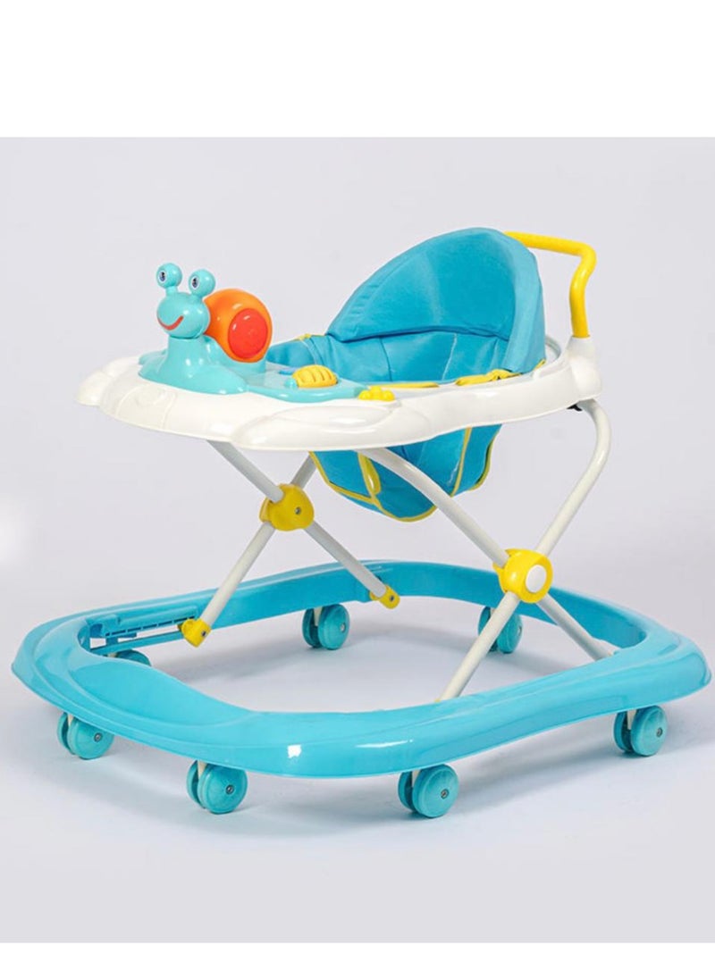 Baby walker with push bar