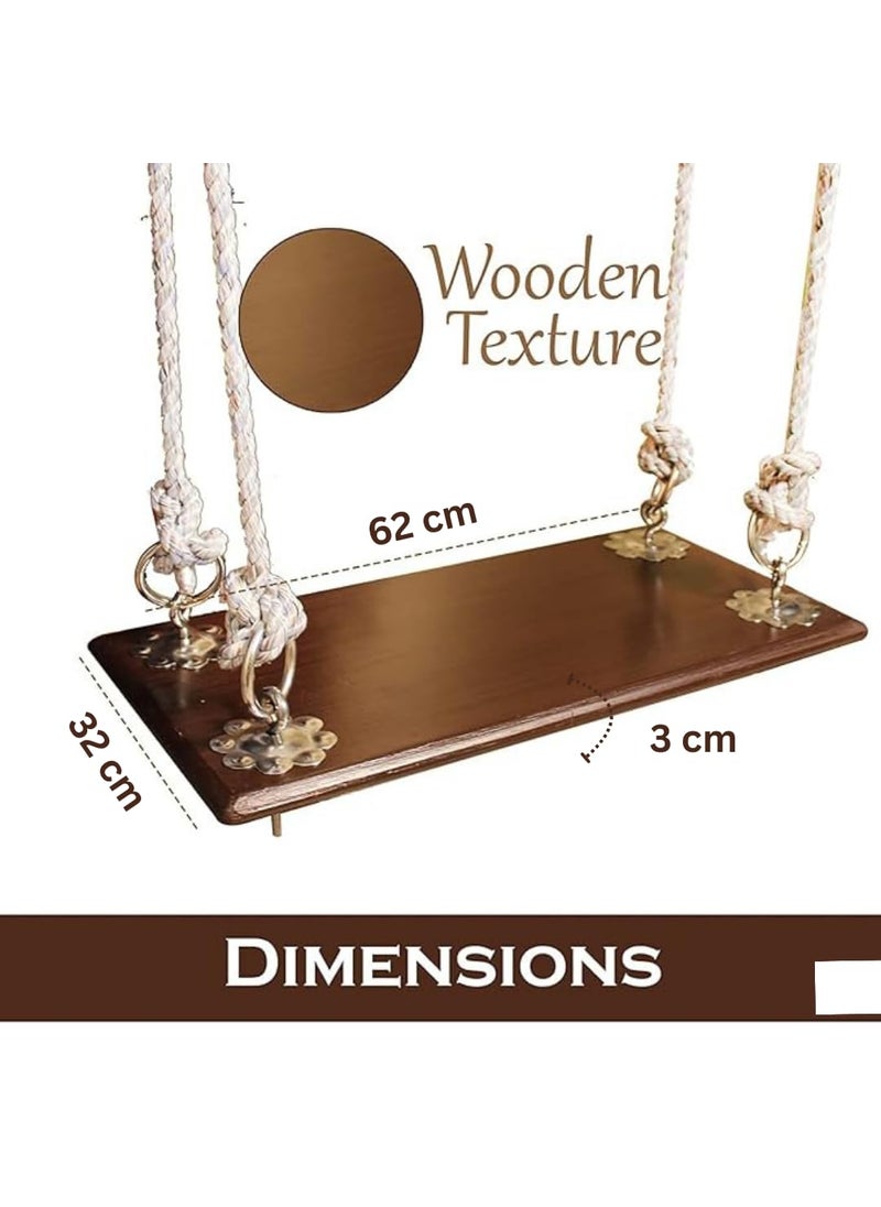 Shy Shy Wooden Swing with Complete Hanging Accessories for Both Indoor and Outdoor Use Durable Stylish and Perfect for Adding a Touch of Natural Elegance to Any Space Black