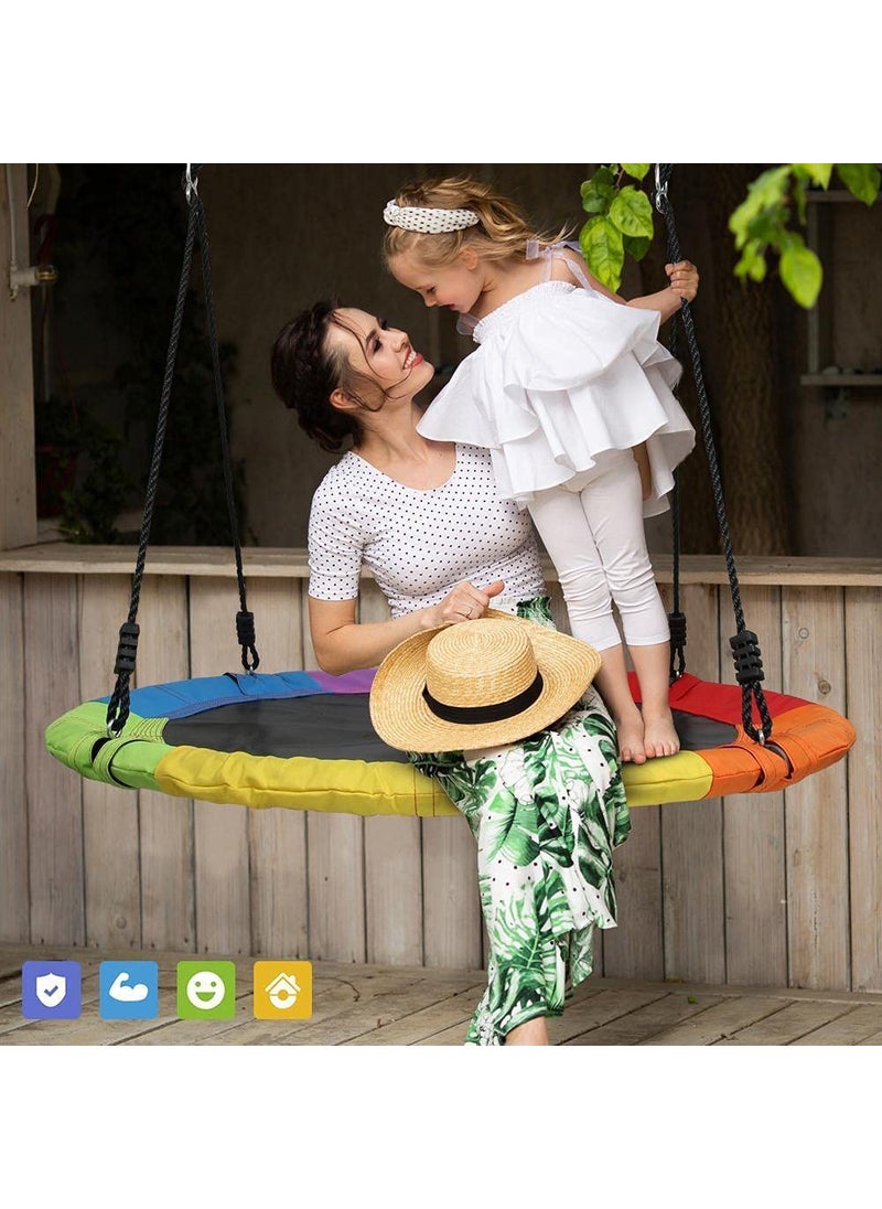 REZNOR Multicolor Swing 40 Inch 85 kg Load Capacity Fabric Includes Hanging Kit for Kids Outdoor Indoor Heavy Duty Safe Durable Swing