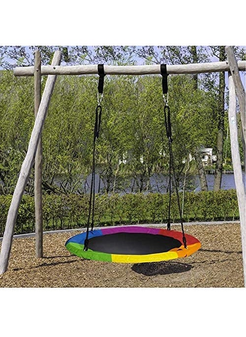 REZNOR Multicolor Swing 40 Inch 85 kg Load Capacity Fabric Includes Hanging Kit for Kids Outdoor Indoor Heavy Duty Safe Durable Swing