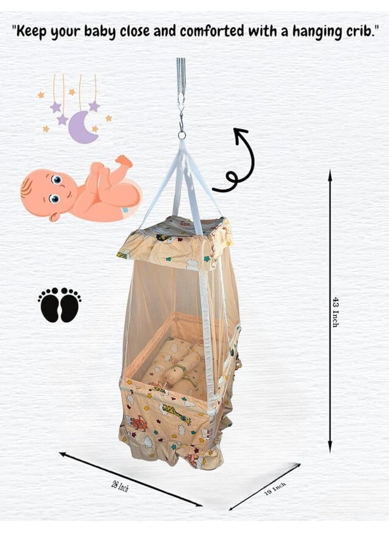 Baby Hanging Swing Cradle with Mosquito Net Spring Portable IndoorOutdoor Hammock for Infants Newborns and Toddlers Safe and Cozy Baby Swing Bed by Chadu Orange