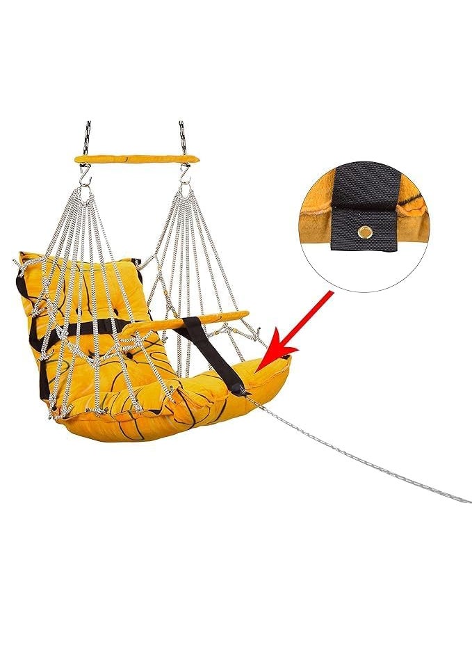 RJ SHOP Cotton Velvet Swing for Kids Baby Jhula Foldable Portable Swing for 03 Years Babies with Safety Belt Gentle Soft Cover with Filler for Soft Skin Hanging Indoor Outdoor Swing