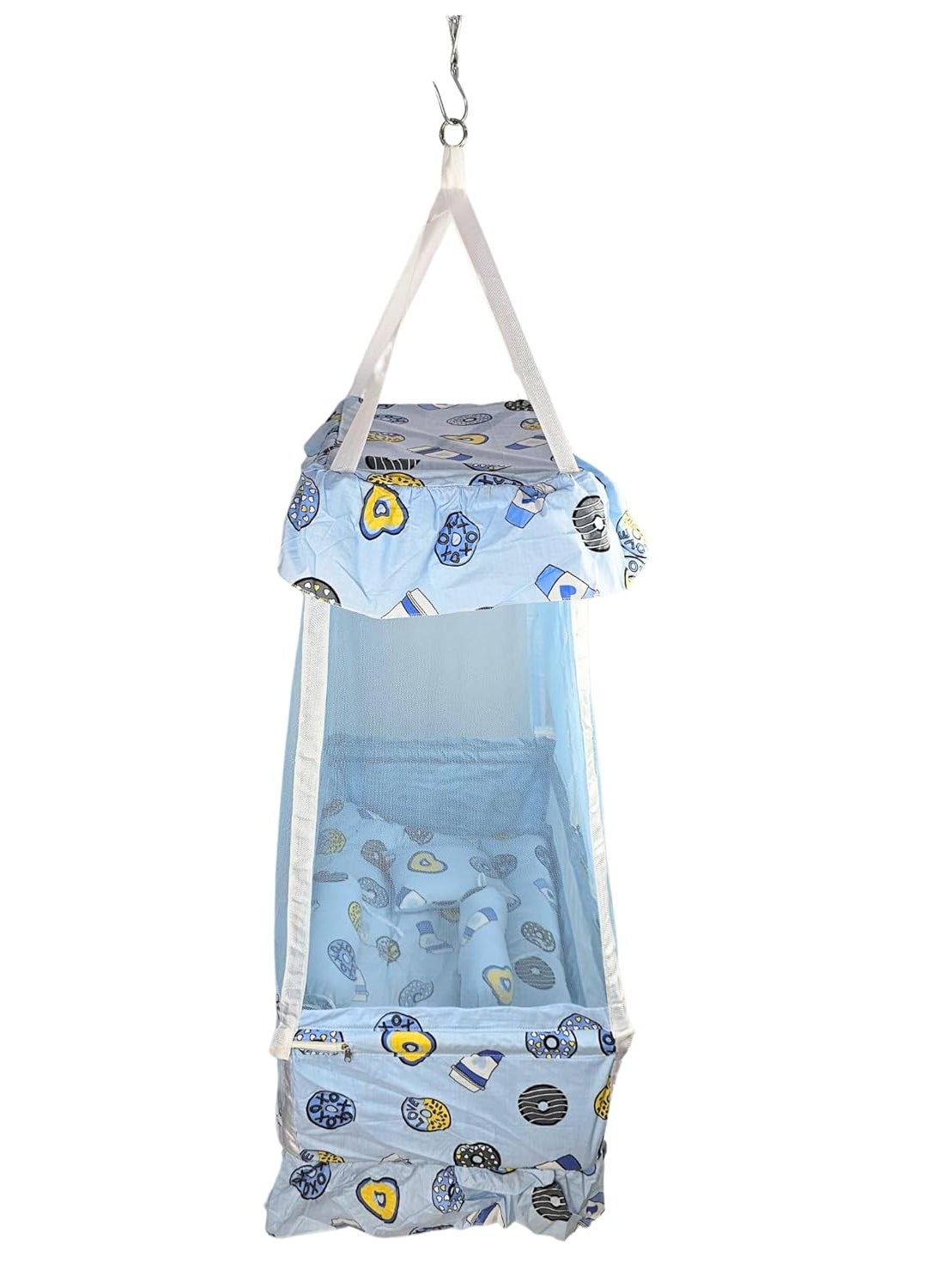 Baby Hanging Swing Cradle with Mosquito Net Spring Portable IndoorOutdoor Hammock for Infants Newborns and Toddlers Safe and Cozy Baby Swing Bed by Chadu Blue