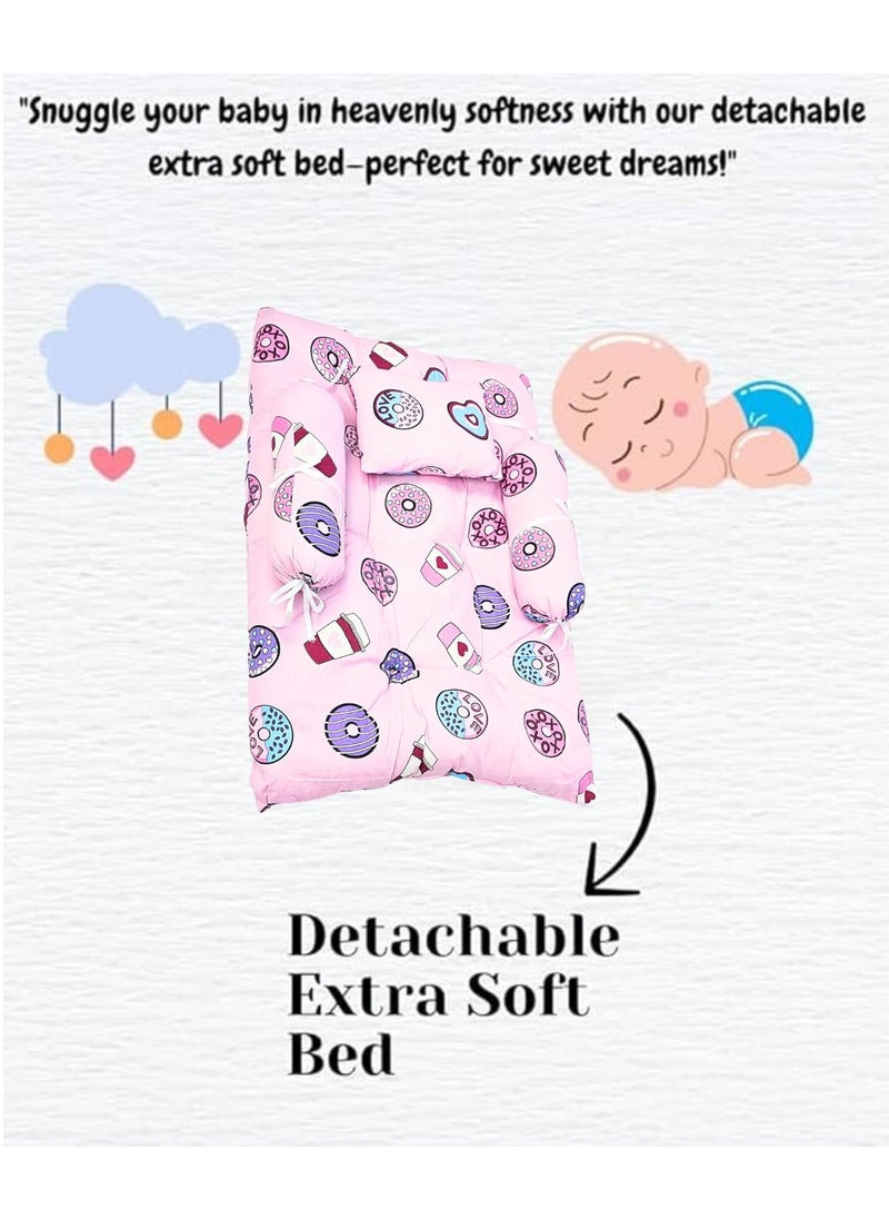 Baby Hanging Swing Cradle with Mosquito Net Spring Portable IndoorOutdoor Hammock for Infants Newborns and Toddlers Safe and Cozy Baby Swing Bed by Chadu Pink