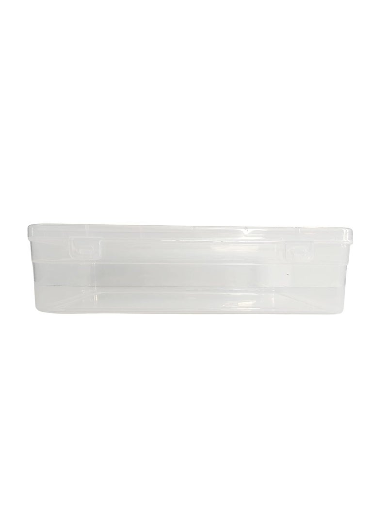 Feliz Clear Plastic Medium Storage Boxes Size 1275 x 8 x 35 inches Set of 5