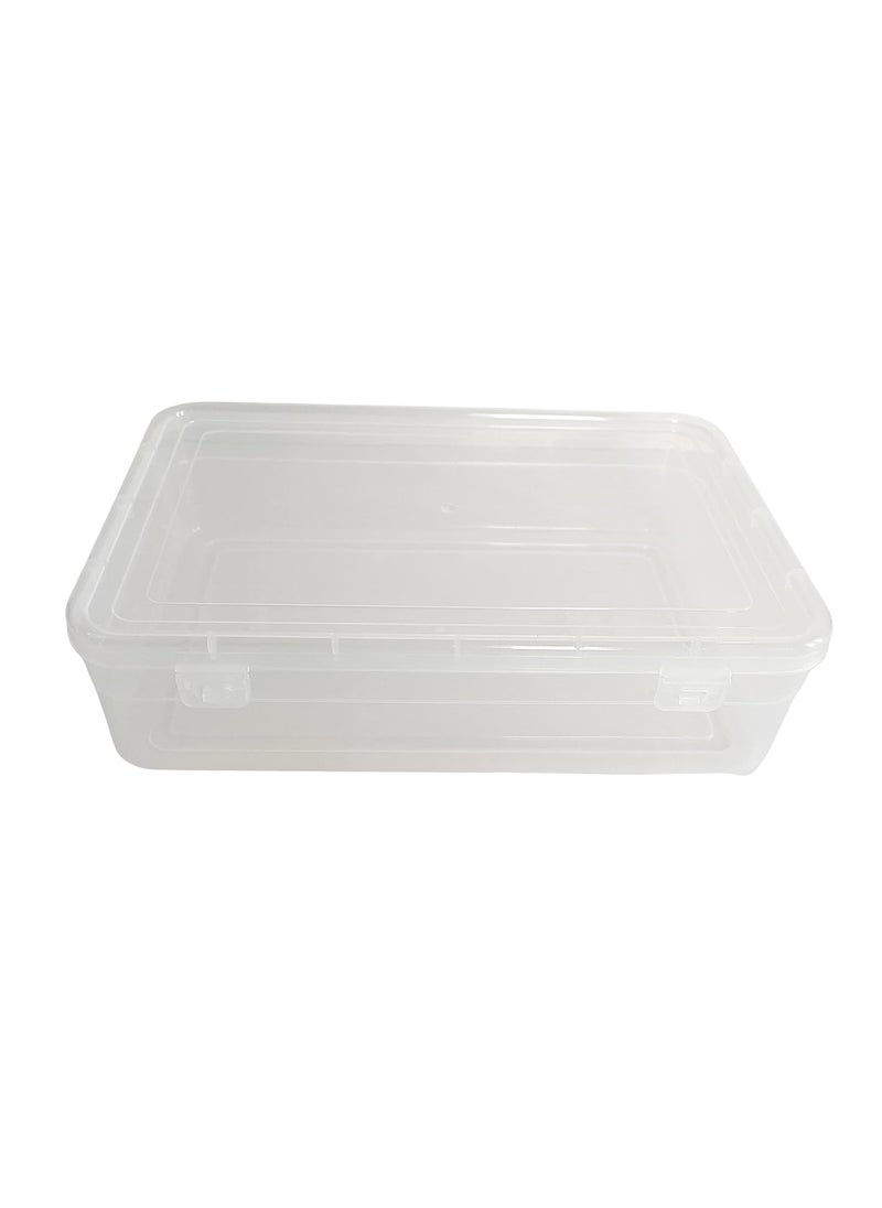 Feliz Clear Plastic Medium Storage Boxes Size 1275 x 8 x 35 inches Set of 5