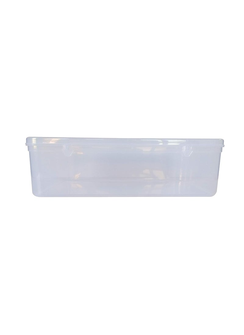 Feliz Plastic Extra Large Rectangular Storage Boxes Clear Size 14x875x4 inches Set of 5