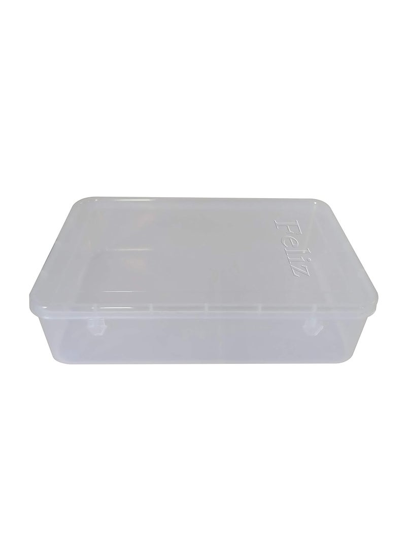Feliz Plastic Rectangular Storage Box 4 pieces Transparent 115 x 75 x 275 inches