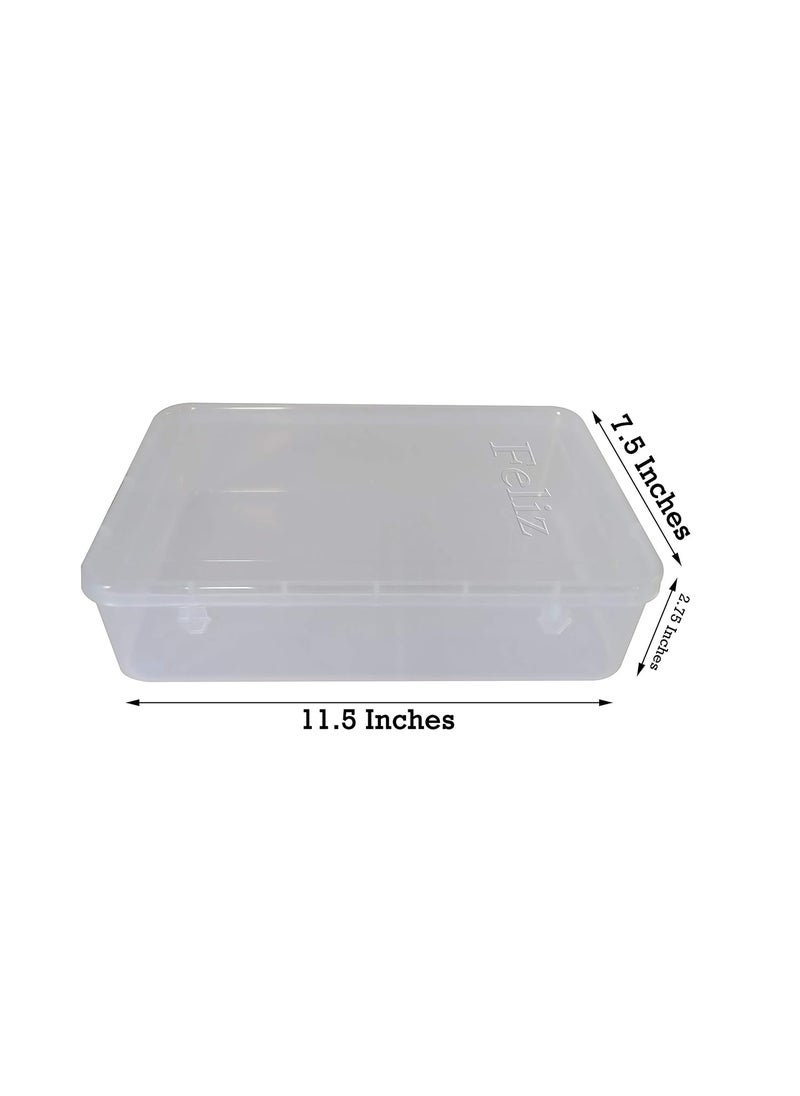 Feliz Plastic Rectangular Storage Box 4 pieces Transparent 115 x 75 x 275 inches