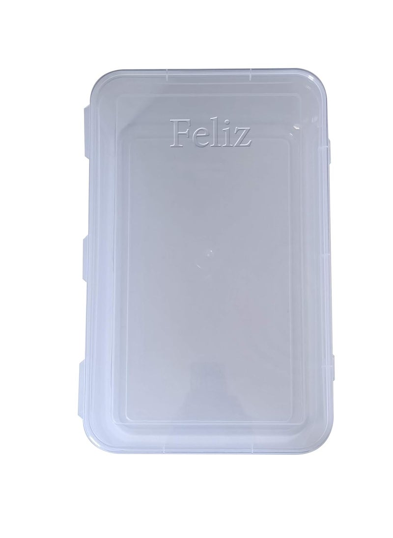 Feliz Plastic Rectangular Storage Box 4 pieces Transparent 115 x 75 x 275 inches