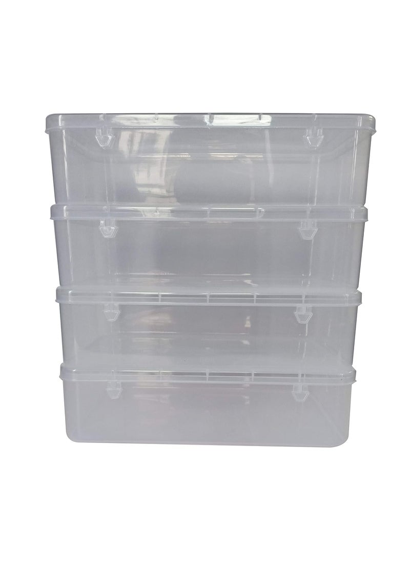 Feliz Plastic Rectangular Storage Box 4 pieces Transparent 115 x 75 x 275 inches
