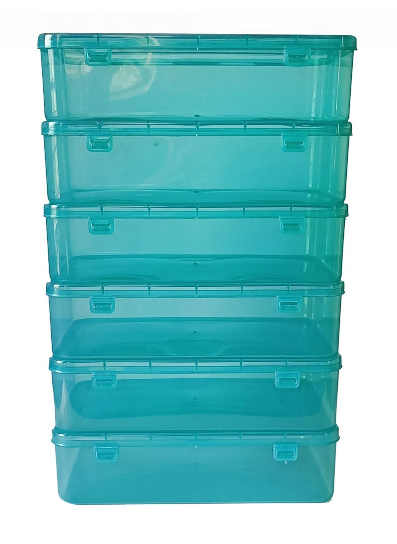 Feliz Green Colored Plastic Large Storage Boxes Size 115x75x275 inches Set of 6