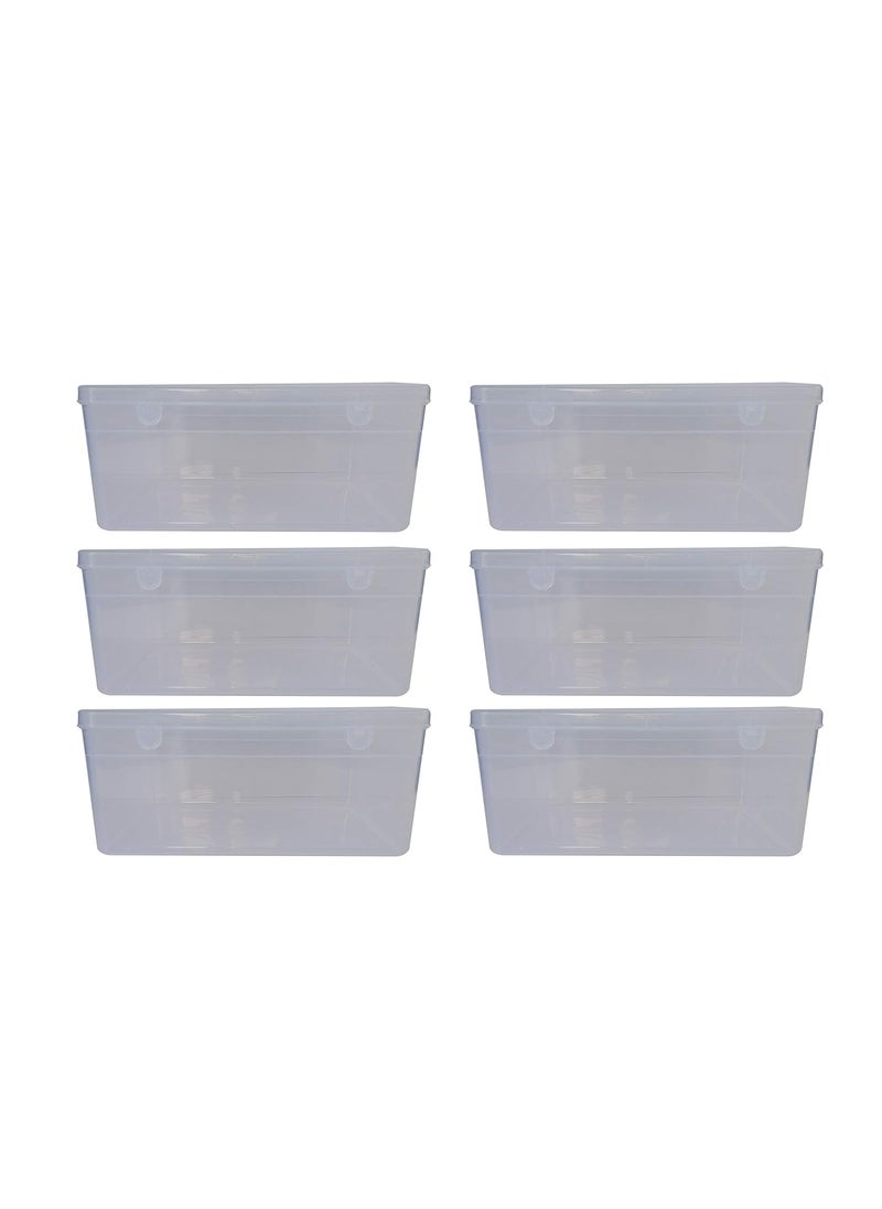 Feliz Clear Plastic Extra Large Storage Box Size 115 x775 x 5 inches Set of 6