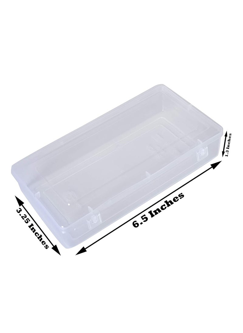 Feliz Sunrise Clear Plastic Small Storage Boxes Size 655x33x125 inches Set of 12
