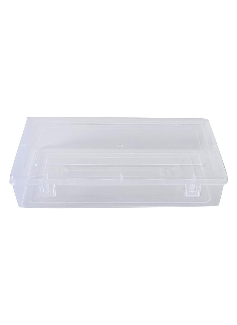 Feliz Sunrise Clear Plastic Small Storage Boxes Size 655x33x125 inches Set of 12